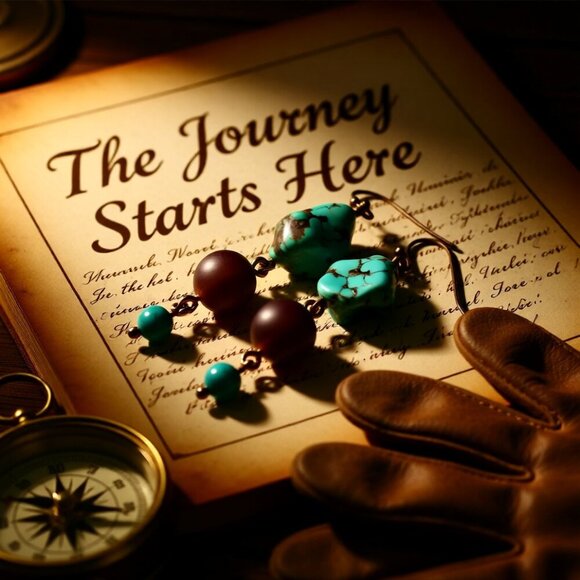 Handmade for the Wild@Heart! Turquoise Magnesite Dangle Earrings - Southwestern - Picture 8 of 13